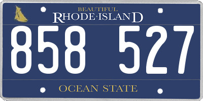 RI license plate 858527