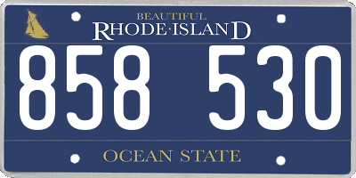 RI license plate 858530