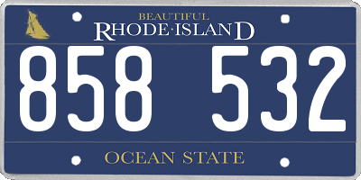 RI license plate 858532