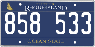 RI license plate 858533