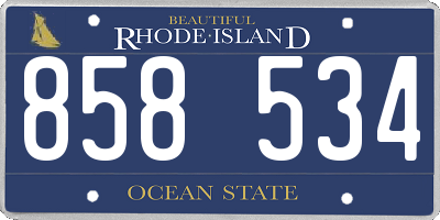 RI license plate 858534