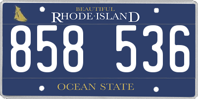 RI license plate 858536