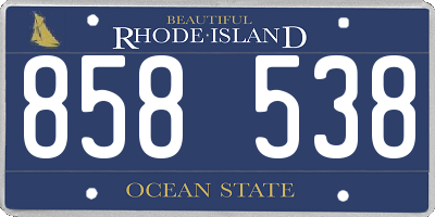 RI license plate 858538
