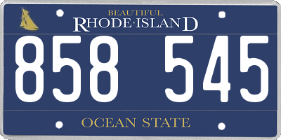 RI license plate 858545