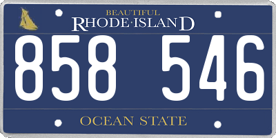 RI license plate 858546