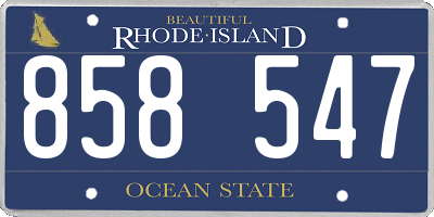 RI license plate 858547