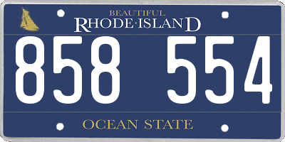 RI license plate 858554