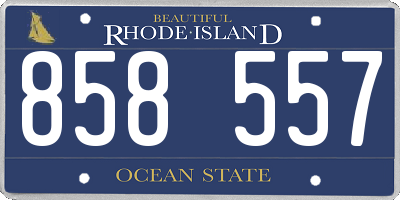 RI license plate 858557