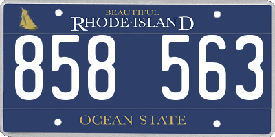 RI license plate 858563