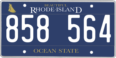 RI license plate 858564