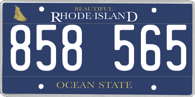 RI license plate 858565