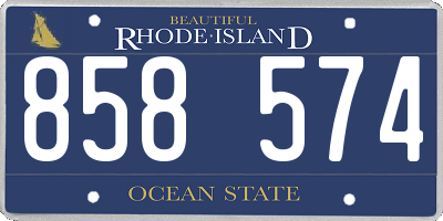 RI license plate 858574
