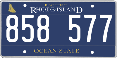 RI license plate 858577