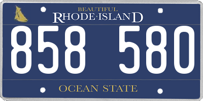 RI license plate 858580