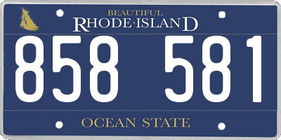 RI license plate 858581