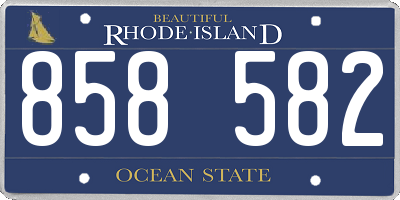 RI license plate 858582