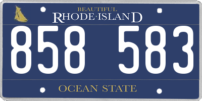 RI license plate 858583