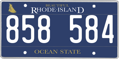 RI license plate 858584
