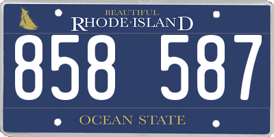 RI license plate 858587