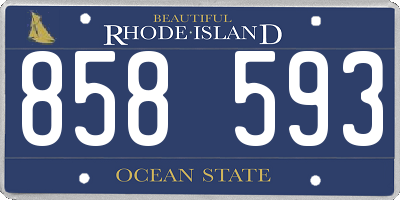 RI license plate 858593