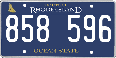 RI license plate 858596