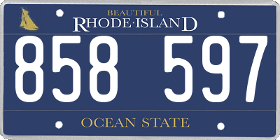 RI license plate 858597