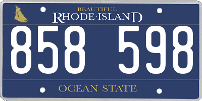 RI license plate 858598