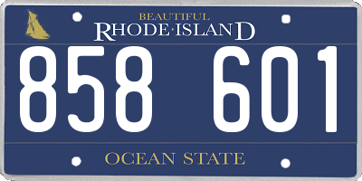 RI license plate 858601