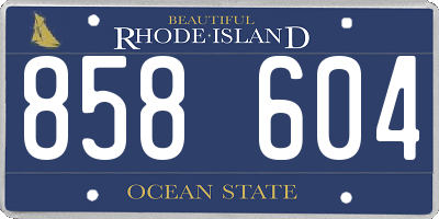 RI license plate 858604