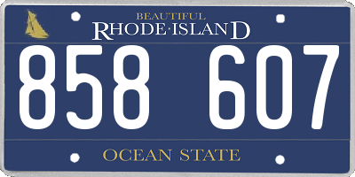RI license plate 858607