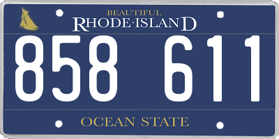 RI license plate 858611