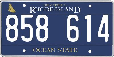 RI license plate 858614