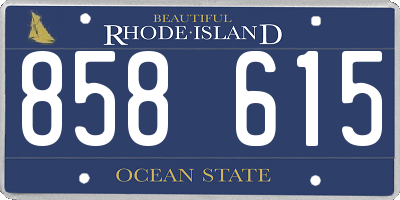 RI license plate 858615