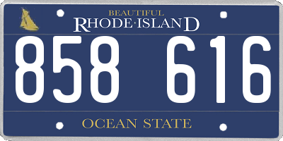 RI license plate 858616