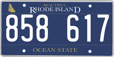RI license plate 858617