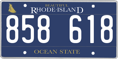 RI license plate 858618