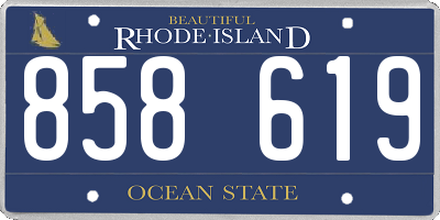RI license plate 858619