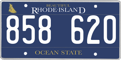 RI license plate 858620