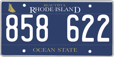 RI license plate 858622