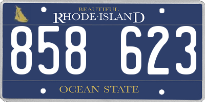 RI license plate 858623