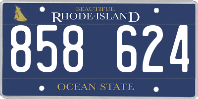 RI license plate 858624