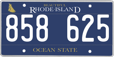 RI license plate 858625