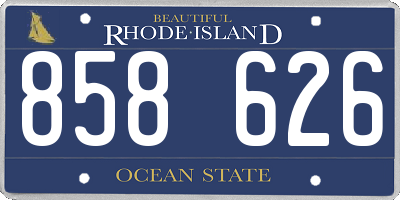 RI license plate 858626