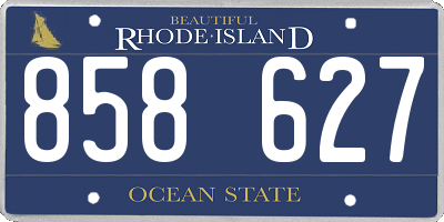 RI license plate 858627