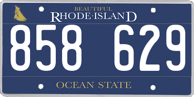 RI license plate 858629