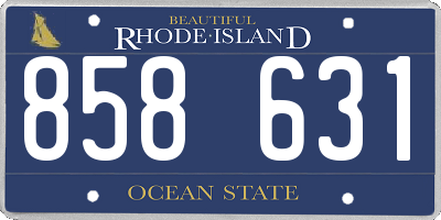 RI license plate 858631