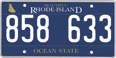 RI license plate 858633