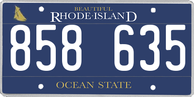 RI license plate 858635