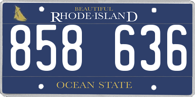 RI license plate 858636