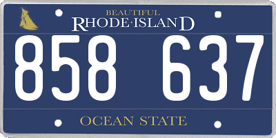 RI license plate 858637